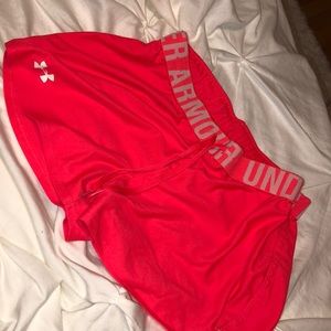 Under armor pink shorts loose